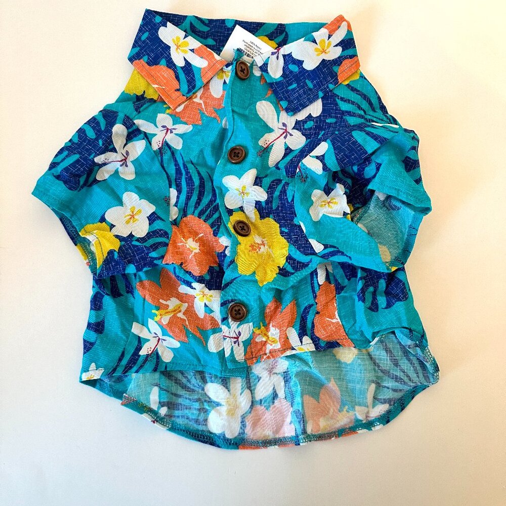 Blue Aloha Dog Shirt